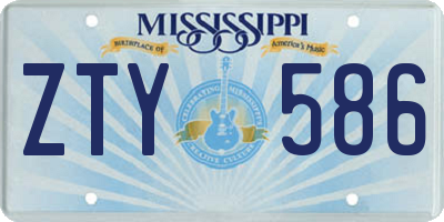 MS license plate ZTY586