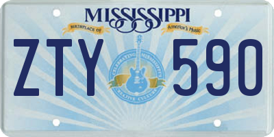 MS license plate ZTY590