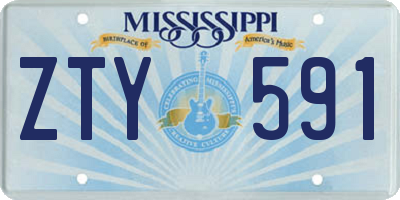 MS license plate ZTY591