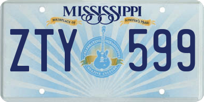 MS license plate ZTY599