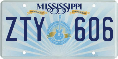 MS license plate ZTY606