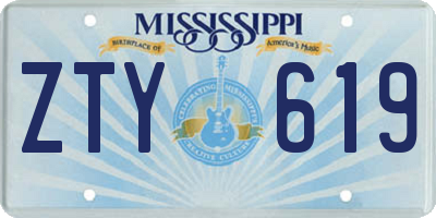 MS license plate ZTY619