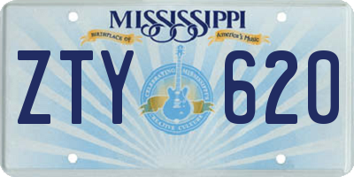 MS license plate ZTY620