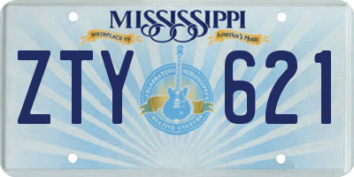 MS license plate ZTY621