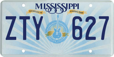 MS license plate ZTY627