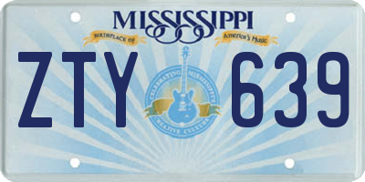 MS license plate ZTY639