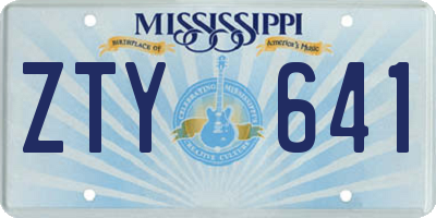 MS license plate ZTY641