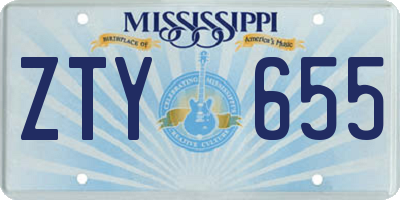 MS license plate ZTY655