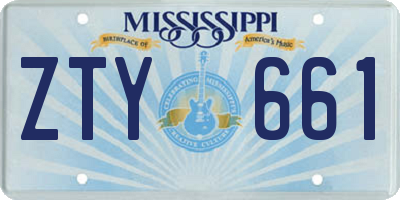 MS license plate ZTY661
