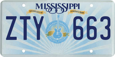 MS license plate ZTY663