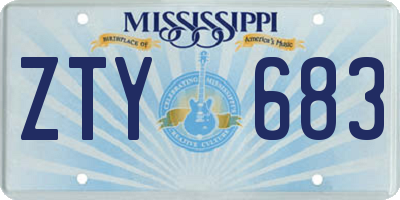 MS license plate ZTY683