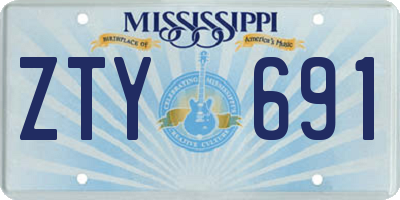 MS license plate ZTY691
