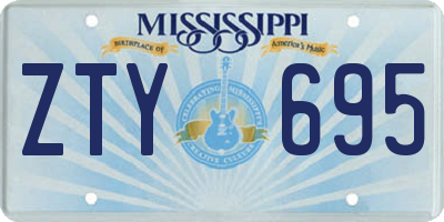 MS license plate ZTY695