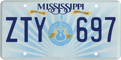 MS license plate ZTY697