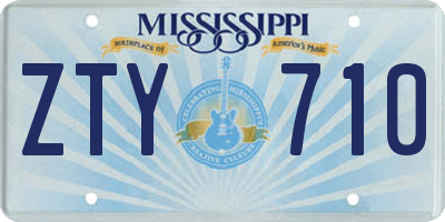 MS license plate ZTY710