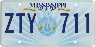 MS license plate ZTY711