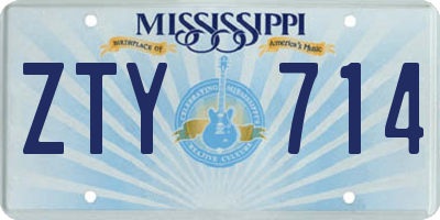 MS license plate ZTY714