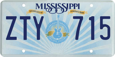MS license plate ZTY715