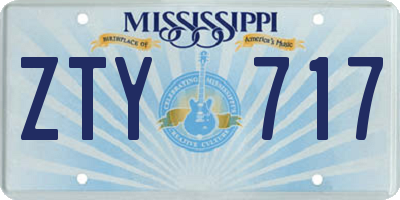 MS license plate ZTY717