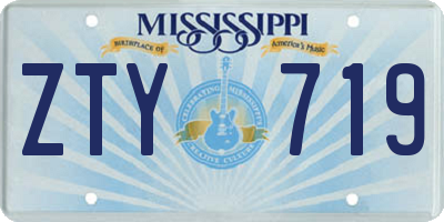 MS license plate ZTY719