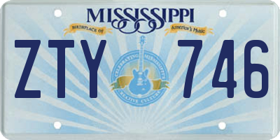 MS license plate ZTY746