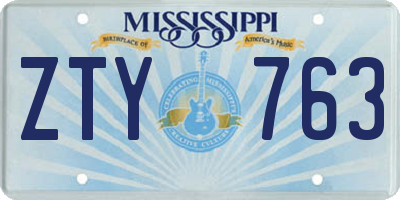 MS license plate ZTY763