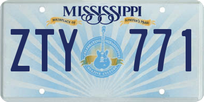 MS license plate ZTY771