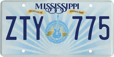 MS license plate ZTY775