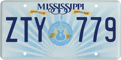 MS license plate ZTY779