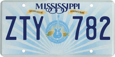 MS license plate ZTY782