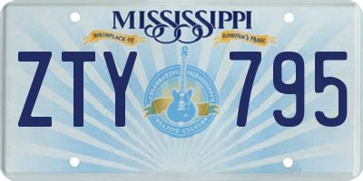 MS license plate ZTY795