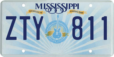 MS license plate ZTY811
