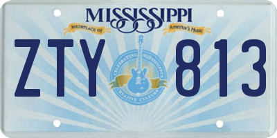 MS license plate ZTY813