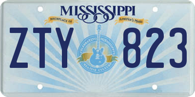 MS license plate ZTY823