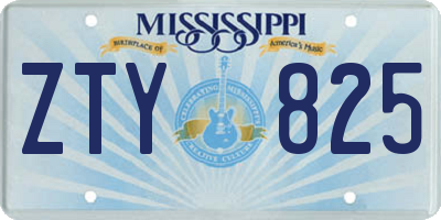 MS license plate ZTY825