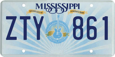 MS license plate ZTY861