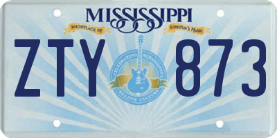 MS license plate ZTY873