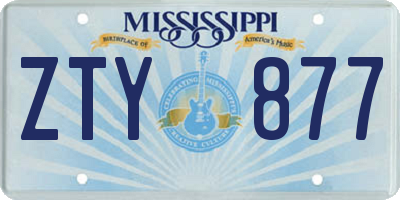MS license plate ZTY877