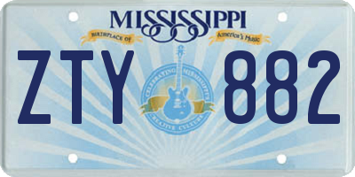 MS license plate ZTY882