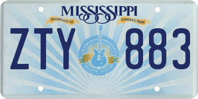 MS license plate ZTY883
