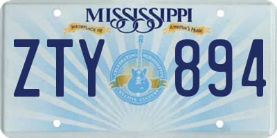 MS license plate ZTY894