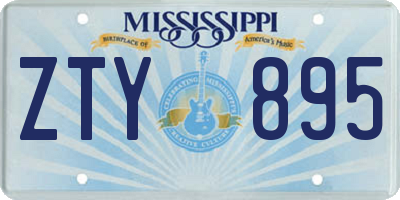 MS license plate ZTY895