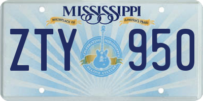 MS license plate ZTY950