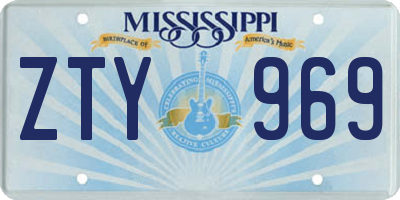 MS license plate ZTY969