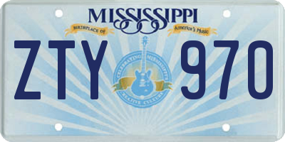 MS license plate ZTY970