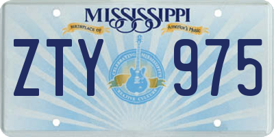 MS license plate ZTY975