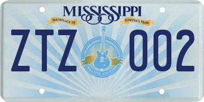 MS license plate ZTZ002