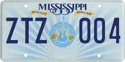 MS license plate ZTZ004