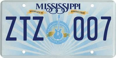 MS license plate ZTZ007