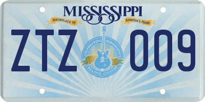 MS license plate ZTZ009